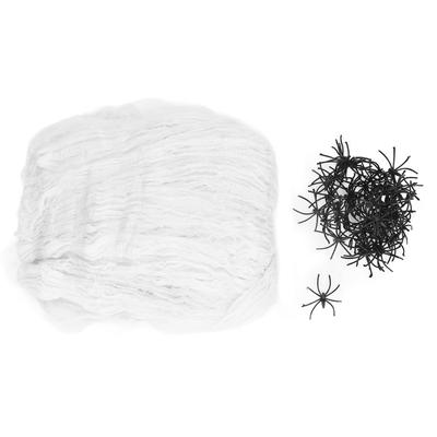Halloween Spider Web Decorations with 40 Fake Spider Elasticity Toughness Hand Knotted Fake Spider Web for Party