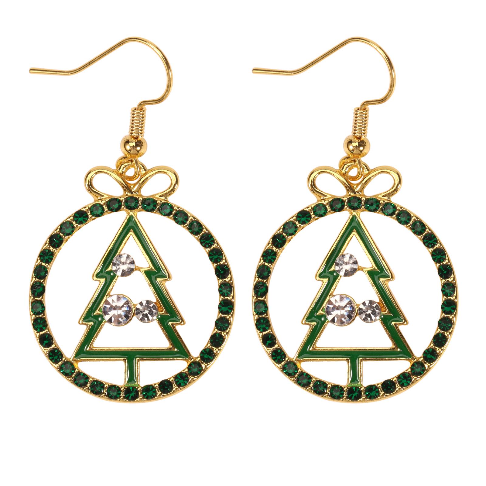 Серьги для рождественской вечеринки с оленем, деревом, снеговиком, звездой и леденцом