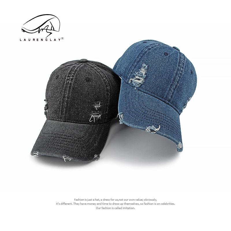 Fashion Trend Washed Denim Baseball Cap Children's Spring New Personalized Old Hole Cap