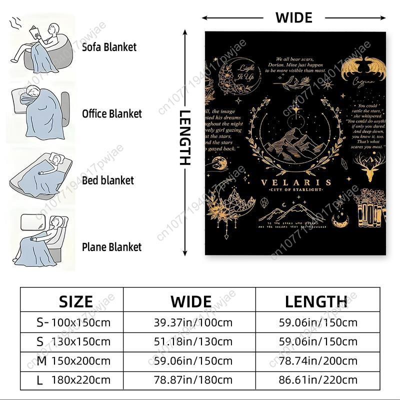 Acotar Merchandise Blanket Night Court Gift Thorn Rose Plush Pillow, Book Series Gift Sjm Fan Art Hsm Blanket Custom blankets
