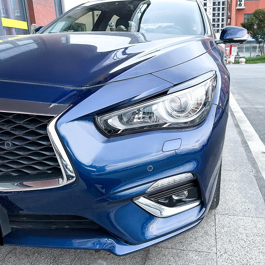 For Infiniti Q50 2014+ Headlight Eyebrow Eyelid Trim Lamp Cover Sticker Car Accessories