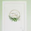 Green Plant Toilet Door Sticker Golden Letter Removable Self-adhesive Waterproof PVC Bathroom Decoration Decal Home Supplies