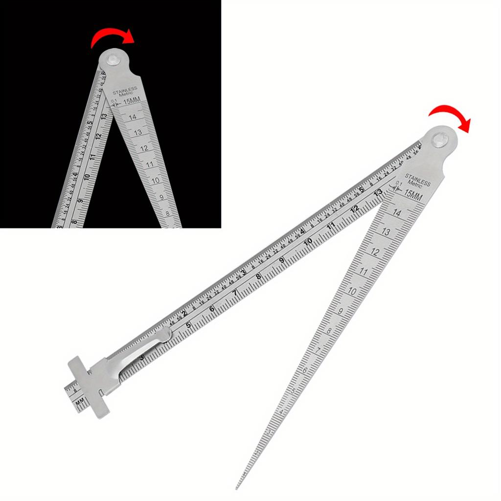 Depth Gauge Feeler Gauge Taper Gauge Stainless Steel Welding Taper Gap Gauge Depth Ruler Hole Inspection Tool Hole Size Gage