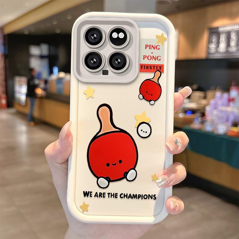 Cute Table Tennis Cartoon TPU Phone Case for XiaoMi 14 13 12 11T Pro 13 12 11 Lite Poco F6 F5 X5 X3 Pro Silicone Shockproof Case