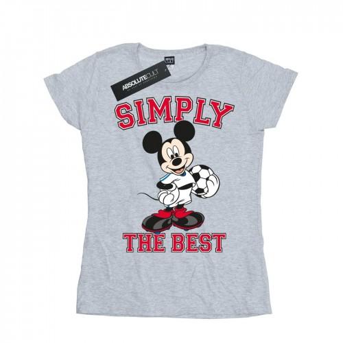 

Disney Womens/Ladies Mickey Mouse Simply The Best Cotton T-Shirt XXL білий