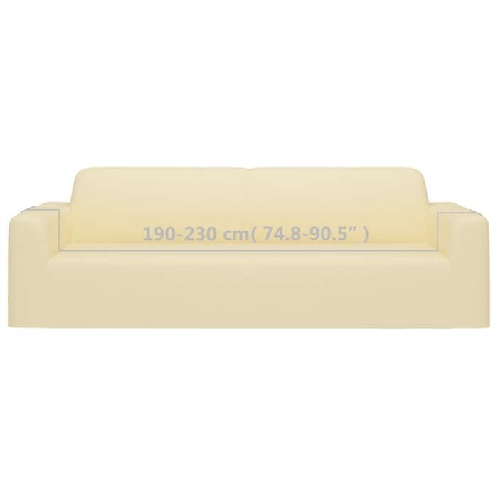 VidaXL Housse extensible de canapé 3 places Crème Jersey de polyester 332946