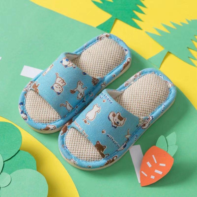 

Linen Indoor Non-Slip Children s Slippers – Girls & Boys Baby, Kids, Parent-Child for Spring & Autumn 32-33 [Inner Length 20cm]