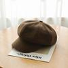 Solid Color Vintage Newsboy Cap Duck Tongue Painter Cap Casual Retro Berets Hat  Female