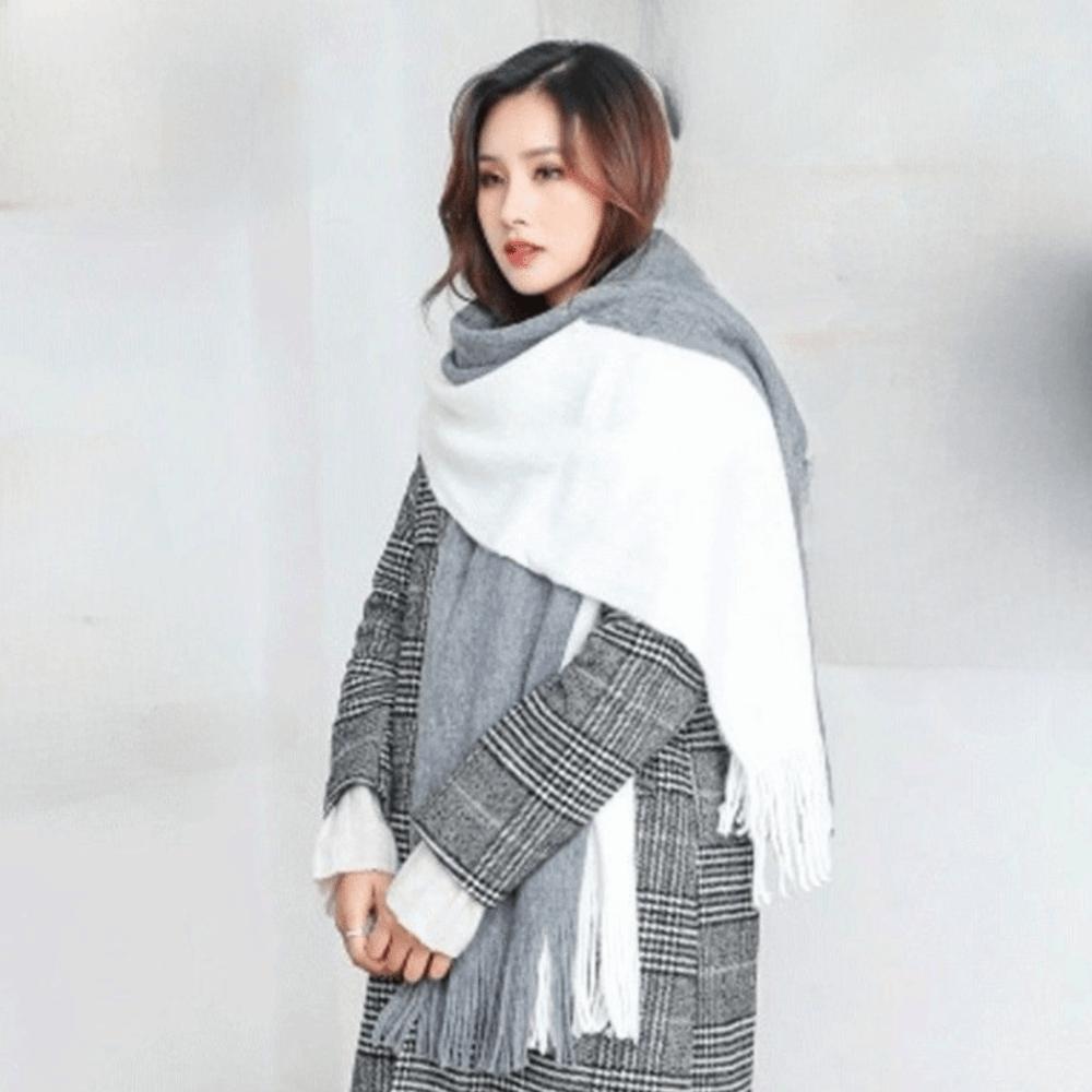 Windproof Long Wool Tassel Scarf Thickened Winter Neckerchief Elegant Women Cashmere Scarf  Student