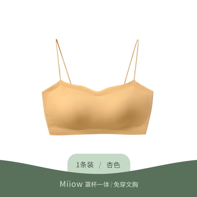 Thin Shoulder Strap Beautiful Back Underwear Women's Summer Thin Seamless Tube Top New Popular Small Chest Gathering Bra