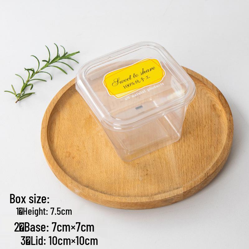 Square Mousse Soy Milk Cake Box: Wooden Cup Packaging for Tiramisu and Dessert Baking