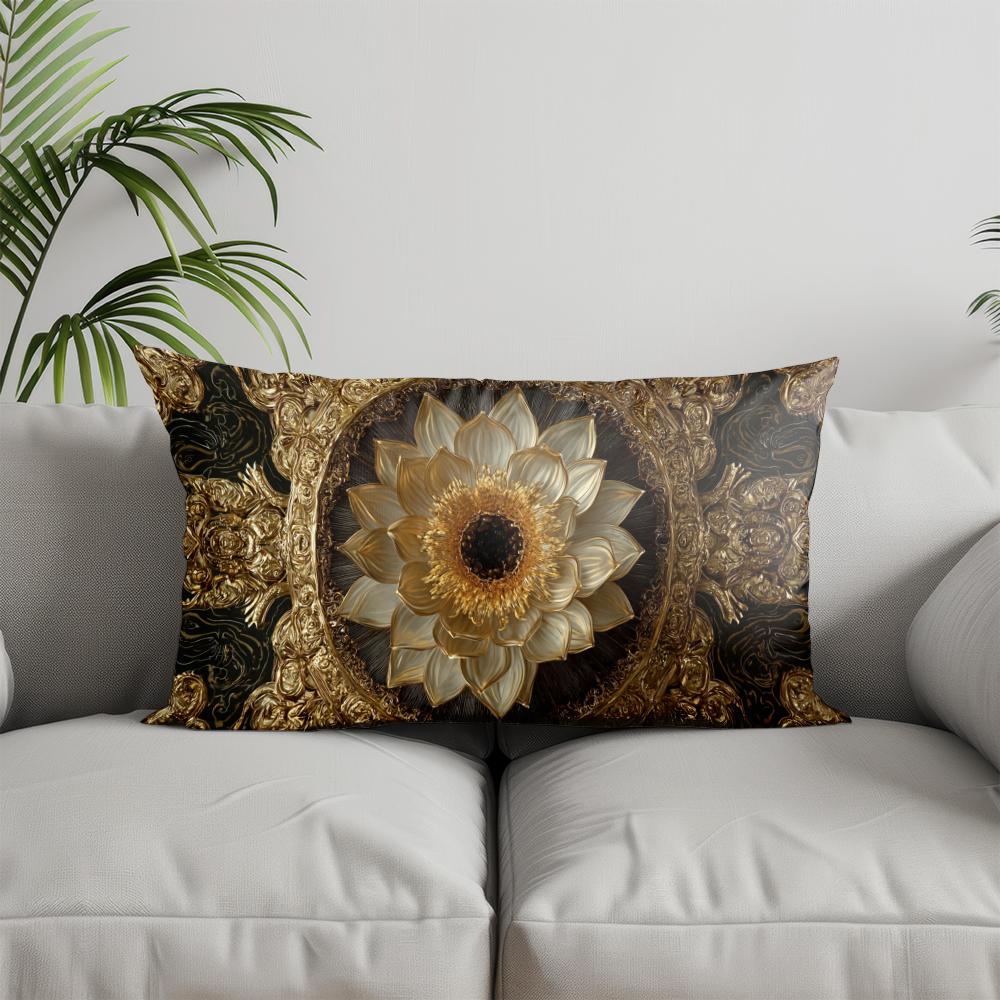 Home Decor Gorgeous Fleur-de-lis Pattern Pillow Suitable For Sofa Bedroom Car Pillow Cover Cushion Rectangular Back Cushion