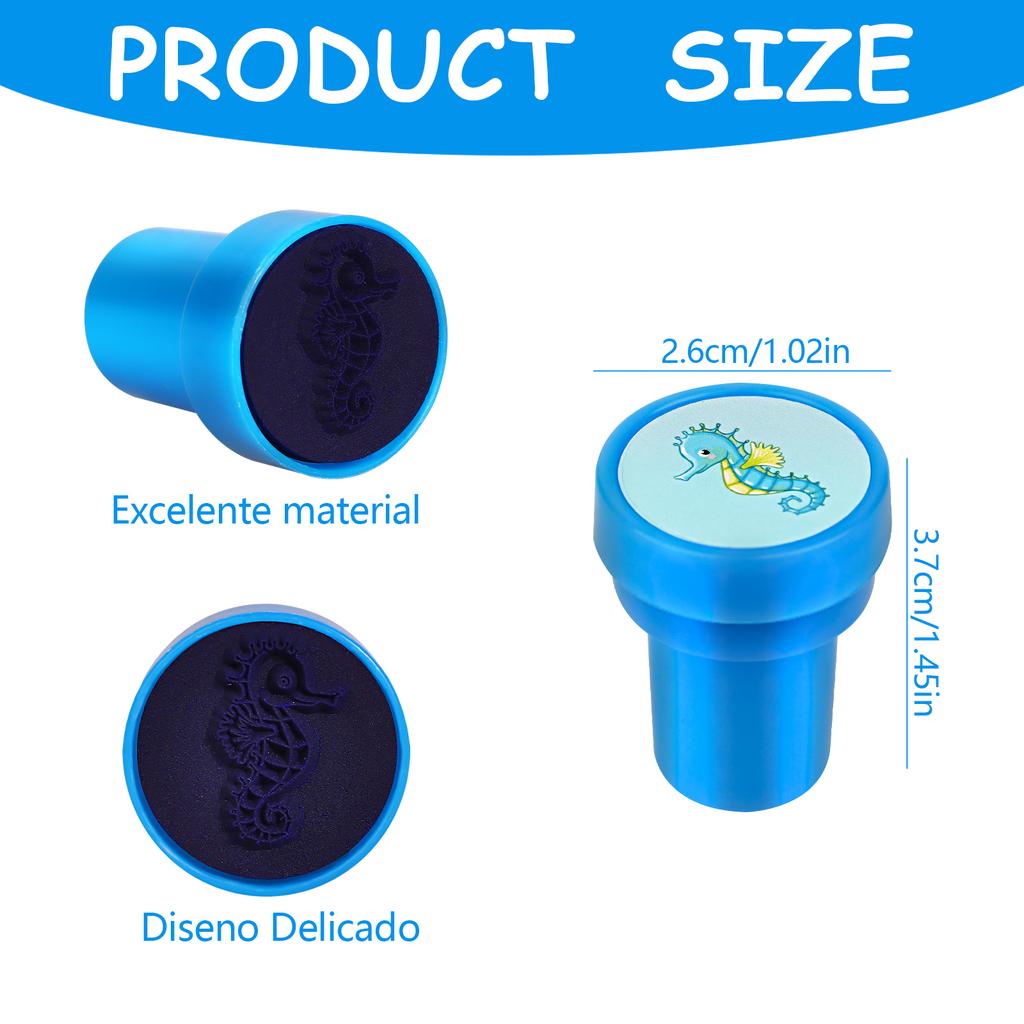 36 ks Zvířecích razítek pro děti Mořská zvířata Oceánský život Razítka Dárky na tématickou párty v oceánu Odměny do třídy Samobarvící razítka