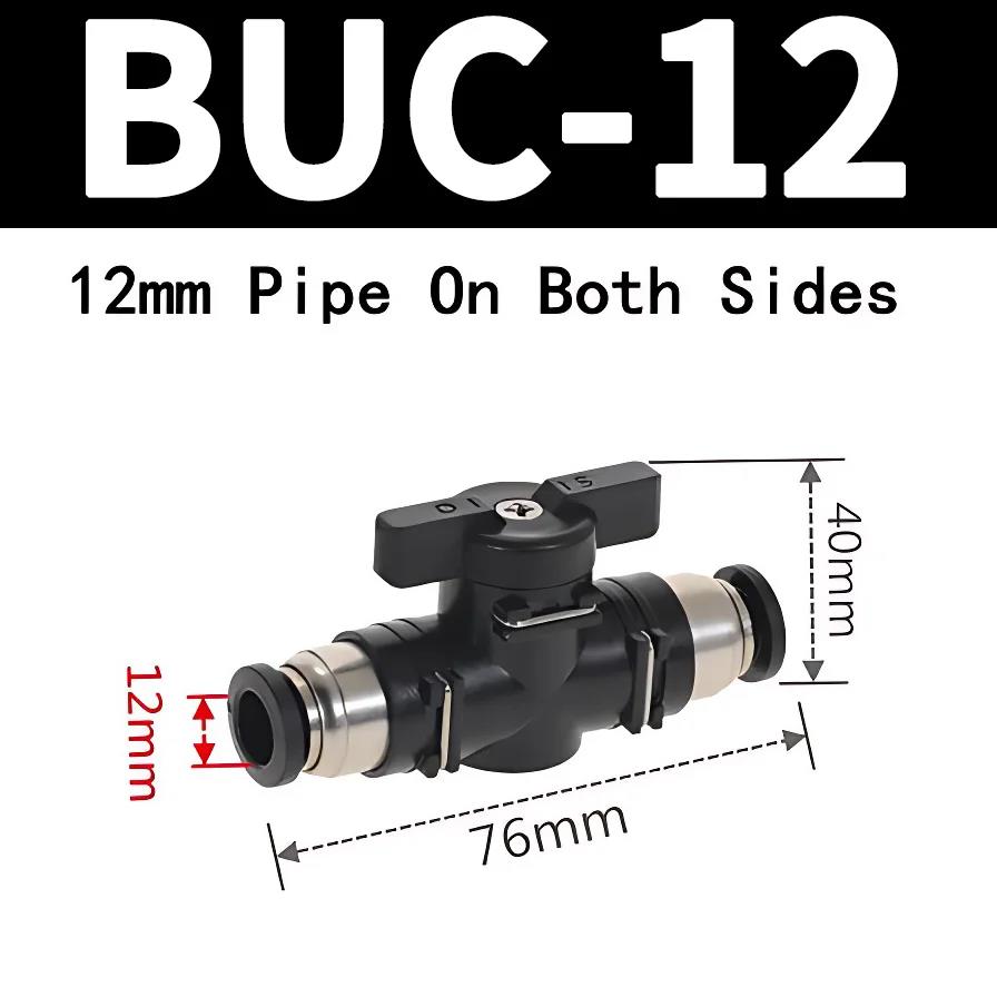 2Pcs Pneumatic Ball Valve Push in Fitting Air Hose Hand Shut Off Flow Control Switch Connector OD 4mm 6mm 8mm 10mm 12mm Tube Ventilation Valves 4