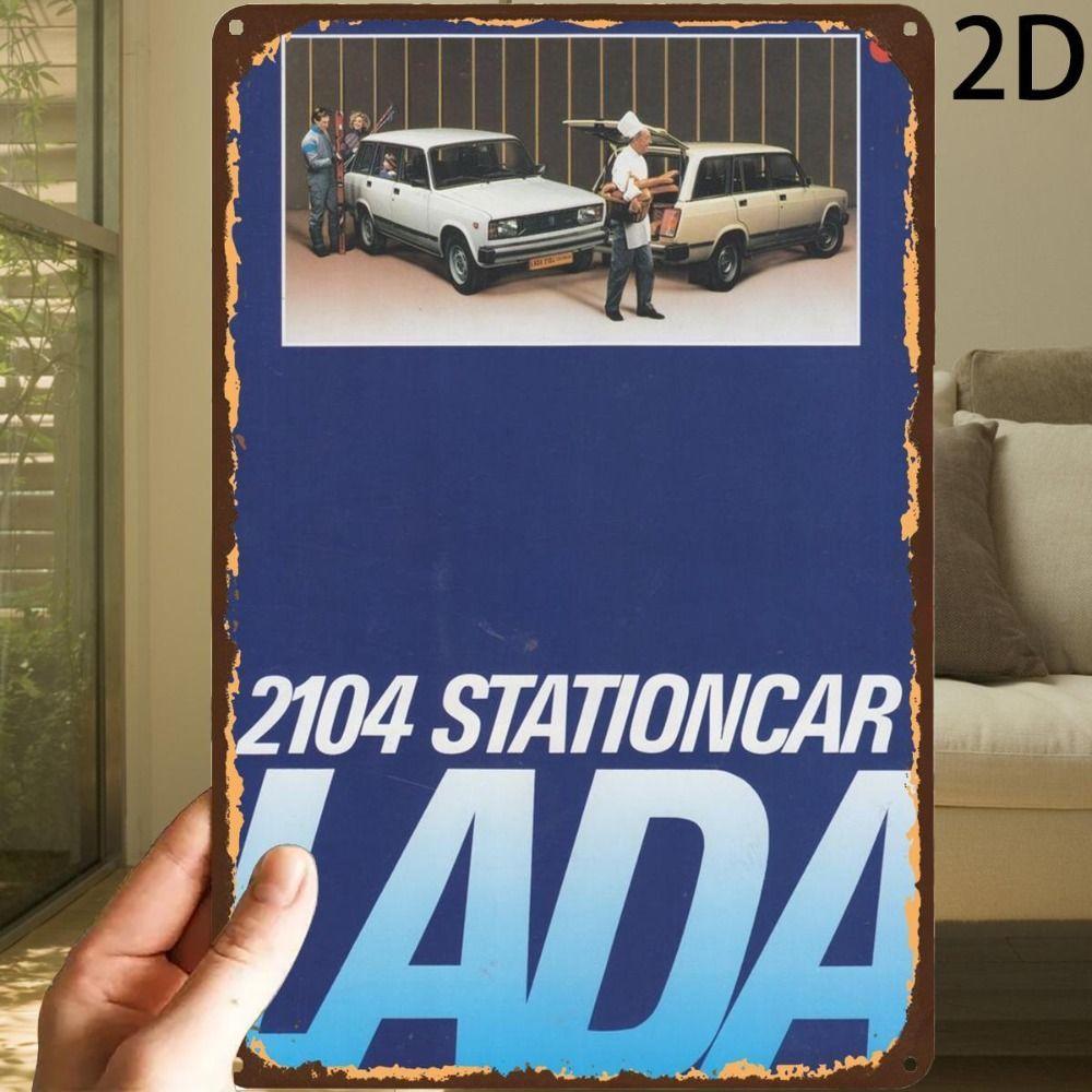 Lada Retro Metal Tin Sign Garage Wall Decor Vintage Car