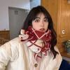 New Women's Warmth Red Plaid Scarf Winter Versatile Korean Scarf For Students Warm Thicken Shawl Neckerchief Scarves Neck Warmer