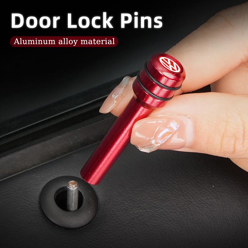 Ear1 Aluminum Car Door Lock Knob Pull Pin Safety Covers for Volkswagen VW GOLF JETTA PASSAT Polo TOUAREG T-ROC Beetle BORA CC