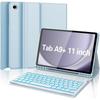 Samsung Tablet A9 Plus 11 Protective Leather Keyboard Case with Backlit Bluetooth and Pen Slot A11+