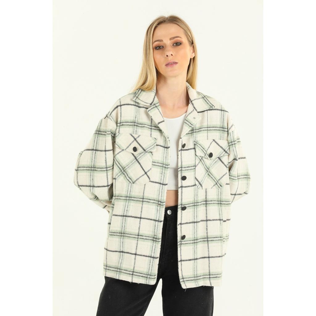 Langes Holzfällerhemd aus Baumwolle mit Karomuster