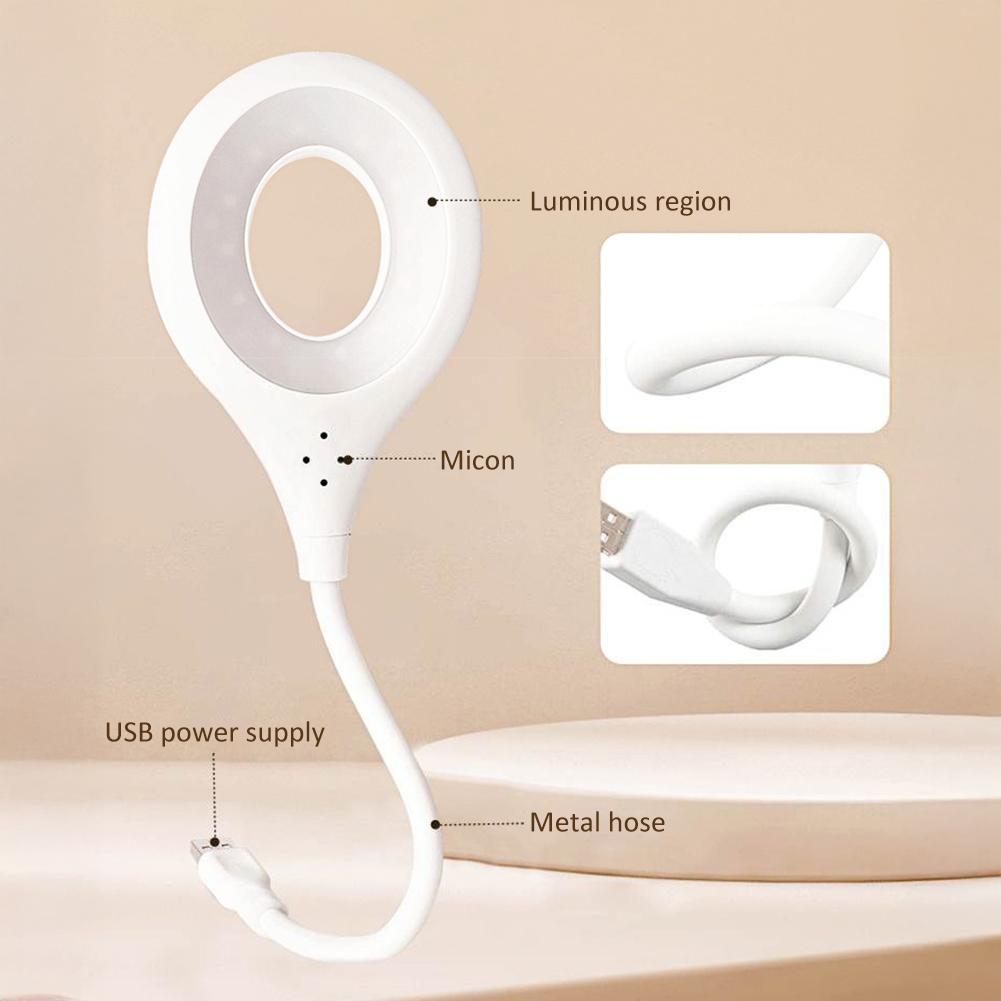 LED Smart Voice Control Night Light USB 5V Portable Table Reading Lamp Sound Sensor Beside Lighting Dimmable 3 Color Change