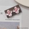 Elegant Flower Petal Stud Earrings - High-End Silver Needle Design for Versatile Wear