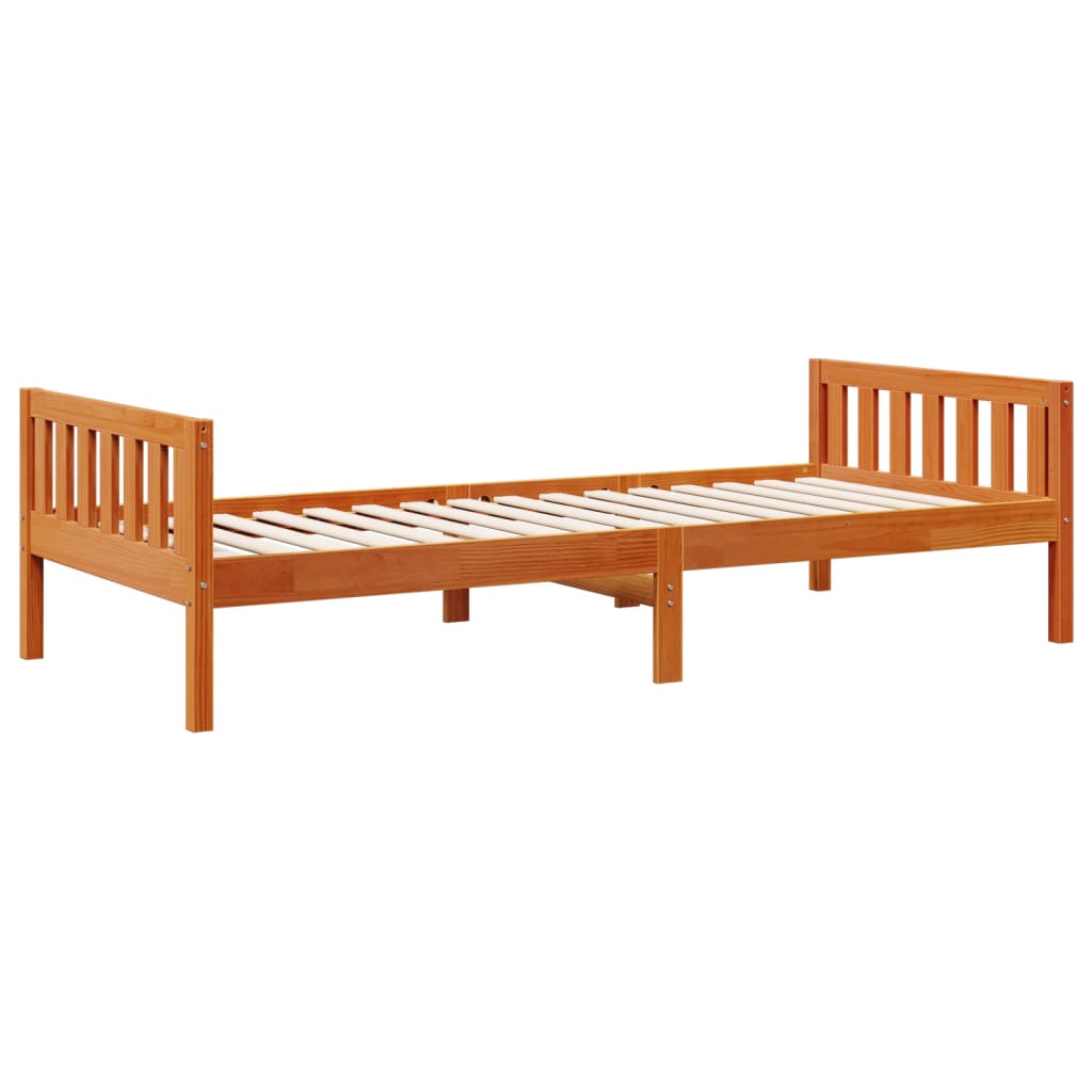 Kids  Bed Without Mattress Wax Brown 75 X 190 Cm Solid Pine Wood