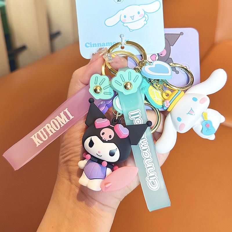 Refreshing Summer Big Eared Dog Keychain Cartoon Melody Kulomie Women'S Delicate Bag Pendant