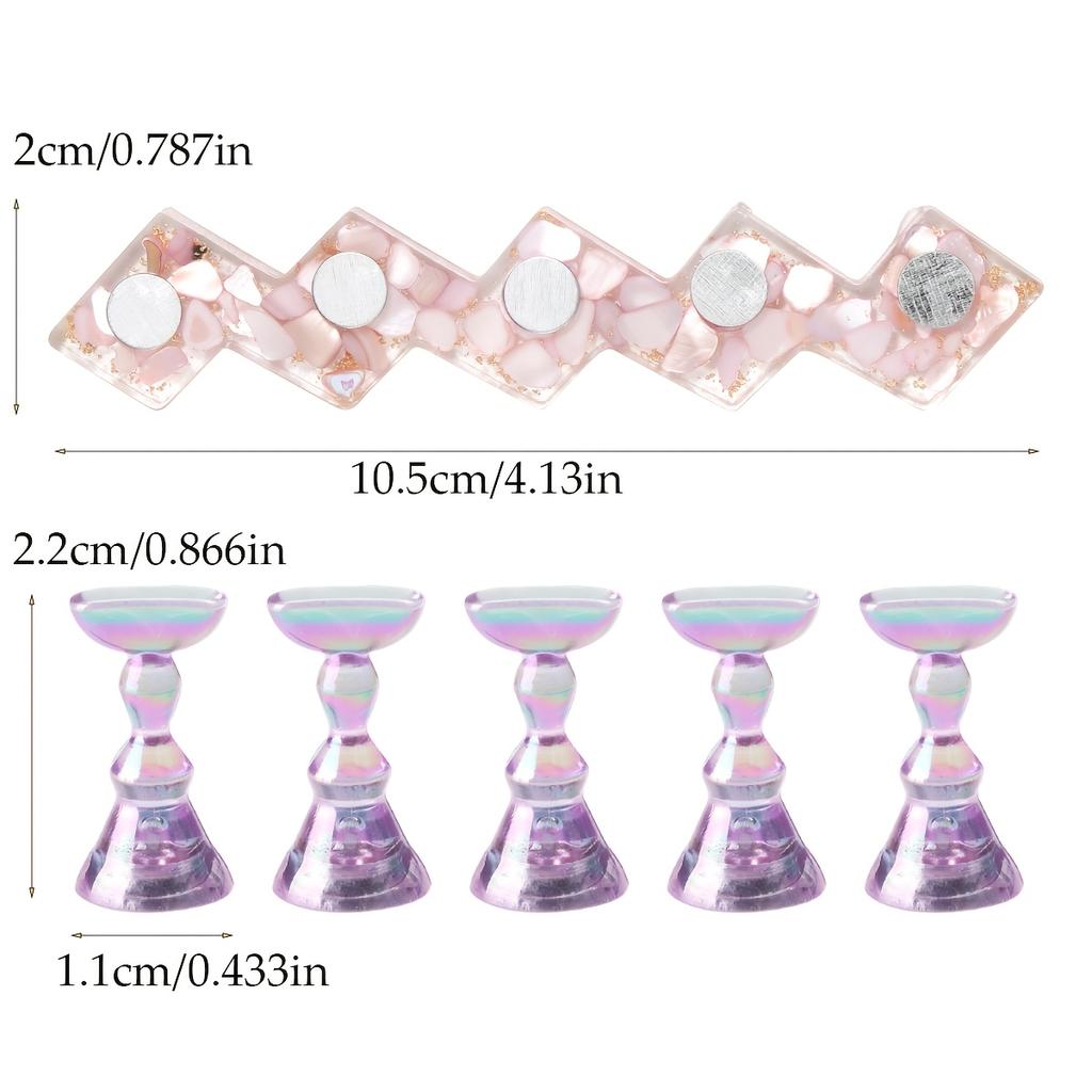 Magnetic Manicure Practice Stand Acrylic Round Base for Manicure Training Tools for Manicure Practice Display DIY and Salon Use