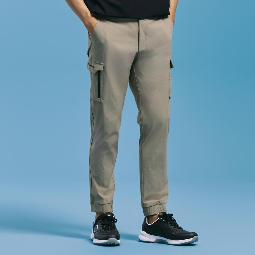 CHALLENGER Men'S Nylon Spandex Out-Pocket Cargo Jogger Pants Beige