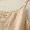 Women's Camisole V-neck Top With Sleeveless Cotton Linen Base
