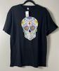 Halloween Skull Print Black Adult Shirt Large