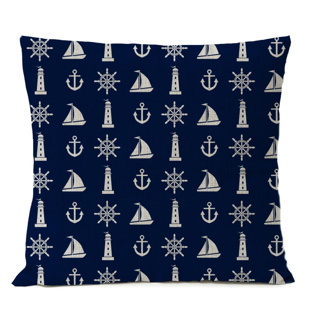 Nautical Linen Pillow Nordic Home Decoration Model Room Nautical Style