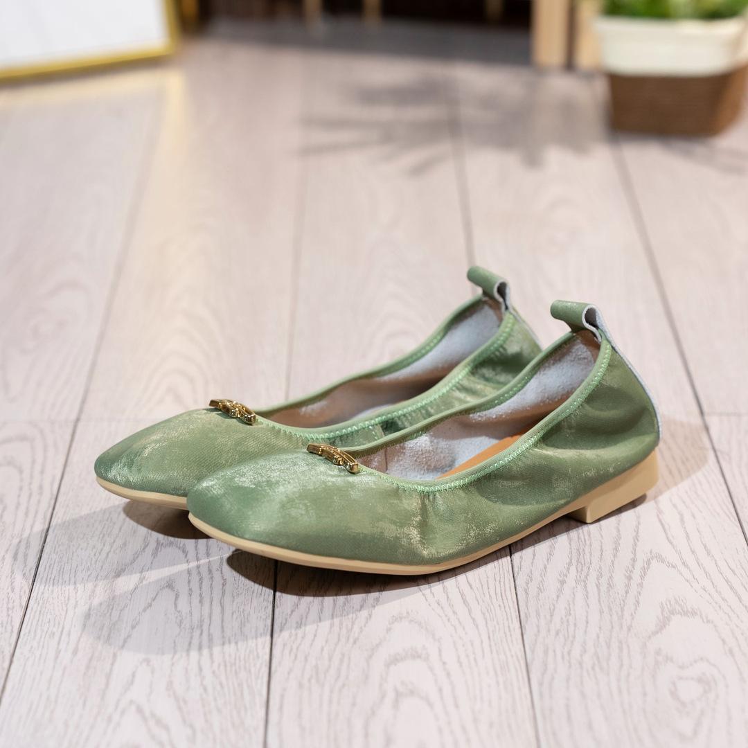

Genuine leather shallow mouth soft leather soft sole single shoes women s new flat shoes square head shoes cowhide women s shoes 40 мятный зеленый