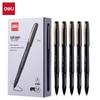Deli Carbon Fiber Gel Pens: Retractable, Water-Based, Ideal for Students, Business Signatures, Meeting Notes, and Finance.