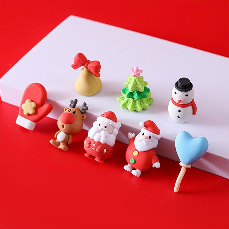 Christmas Erasers Gift Set Students Stationery School Supplies Cute Cartoon Erasers Gifts
