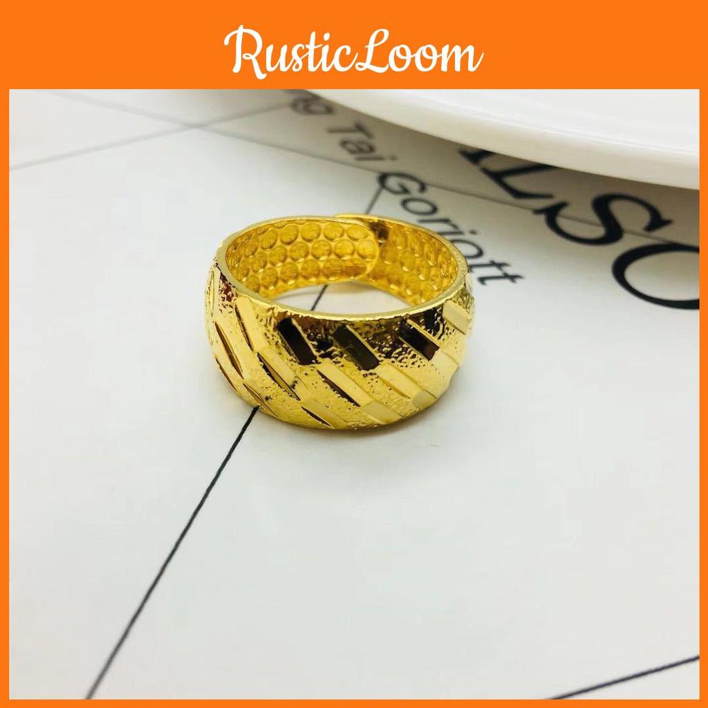 Unique Gold Plated Couples Ring With Chic Matte And Polished Styles For Occasion Any
