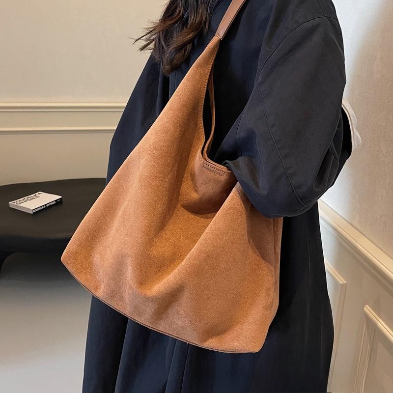 Mother and Child Bag Fashionable Vintage Underarm Suede One-shoulder Women's Bag Large Capacity Tote Bag