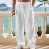 Men's White Relaxed Fit Linen Drawstring Pants - The Ultimate Summer Essential for Cruise Vacations and Tropical Resort Getaways