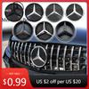 Cpawf3 Car Sticker Car Front Bumper Grill Star Badge Emblem OE Style 3D Mirror Finish Style LED Logo Emblem For Mercedes Benz GLC250 GL