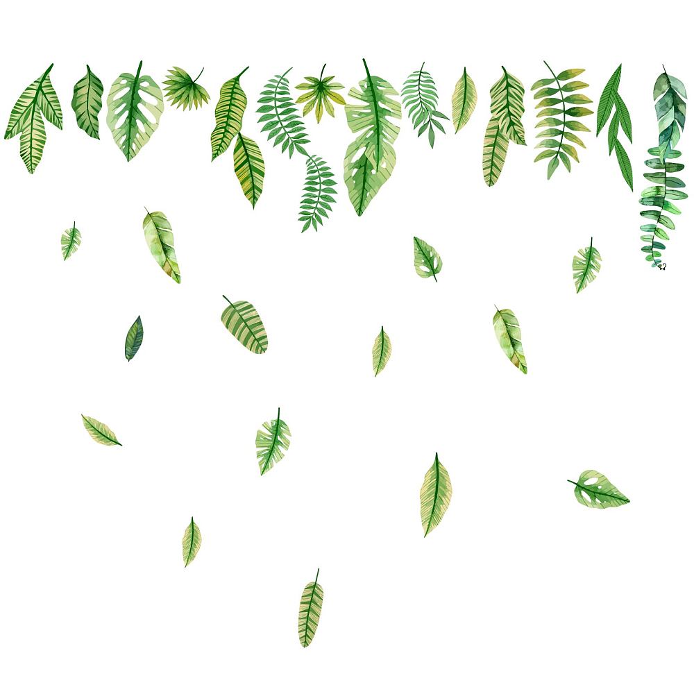 1sheet PVC Wall Stickers Wall Decoration Leaf Pattern 900x390mm