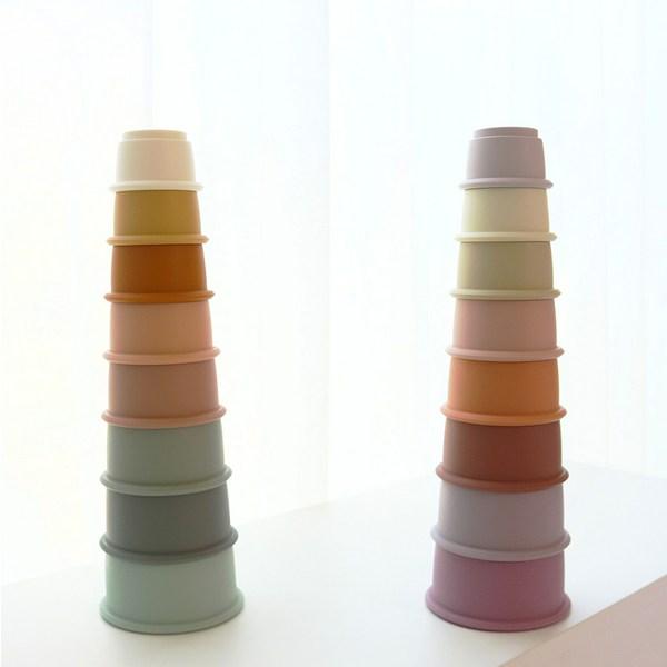 Bebekit Infant Silicone Stacking Cup, Good Afternoon, 1 Set, Korean Baby Products