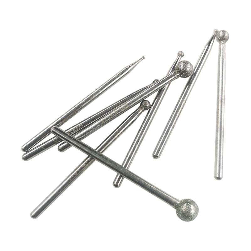 8 Pieces 2.35mm Shank  Spherical Head  Grinding Bits Rotary Grinding Wheel Head Grinding Burr Dril