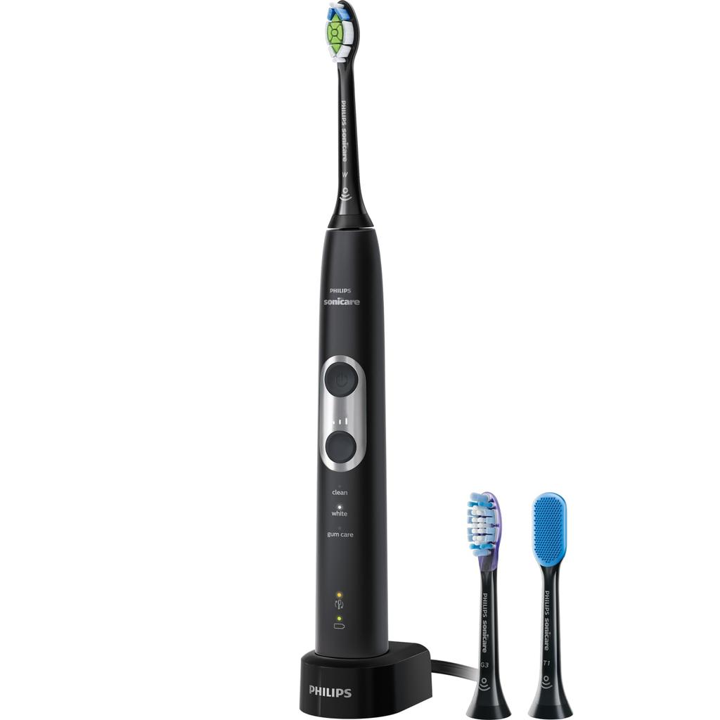 Periuță de dinți electrică Philips Sonicare Protect Clean Premium, periuță de gingii, neagră (Alb Plus/Premium Plus/Limbă inclusă) HX6870/56