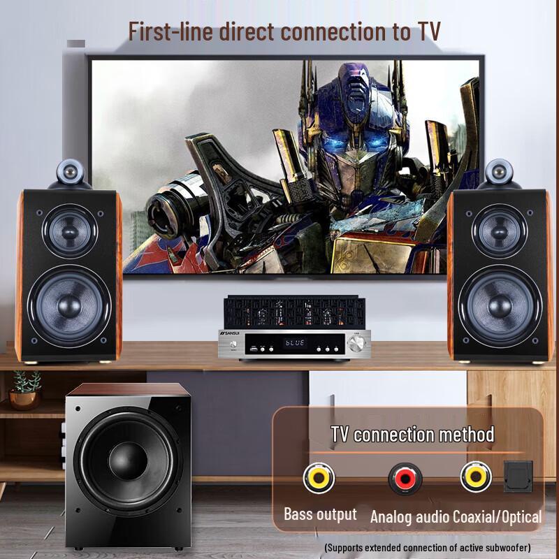 SANSUI S980-I HIFI Tube Amplifier & Wooden Bookshelf Speaker System CN Plug (adapter Included)