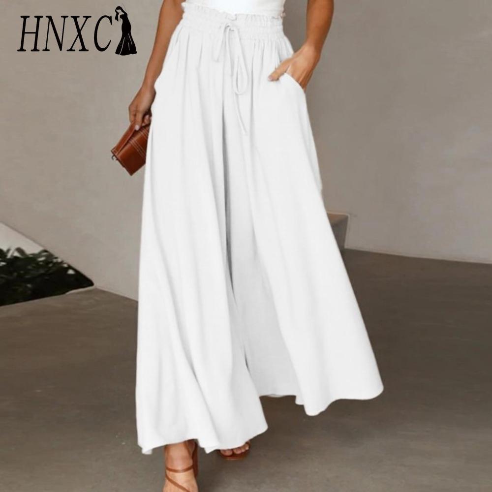 

HNXC Женские модные повседневные брюки и капри с однотонным принтом XXL белый