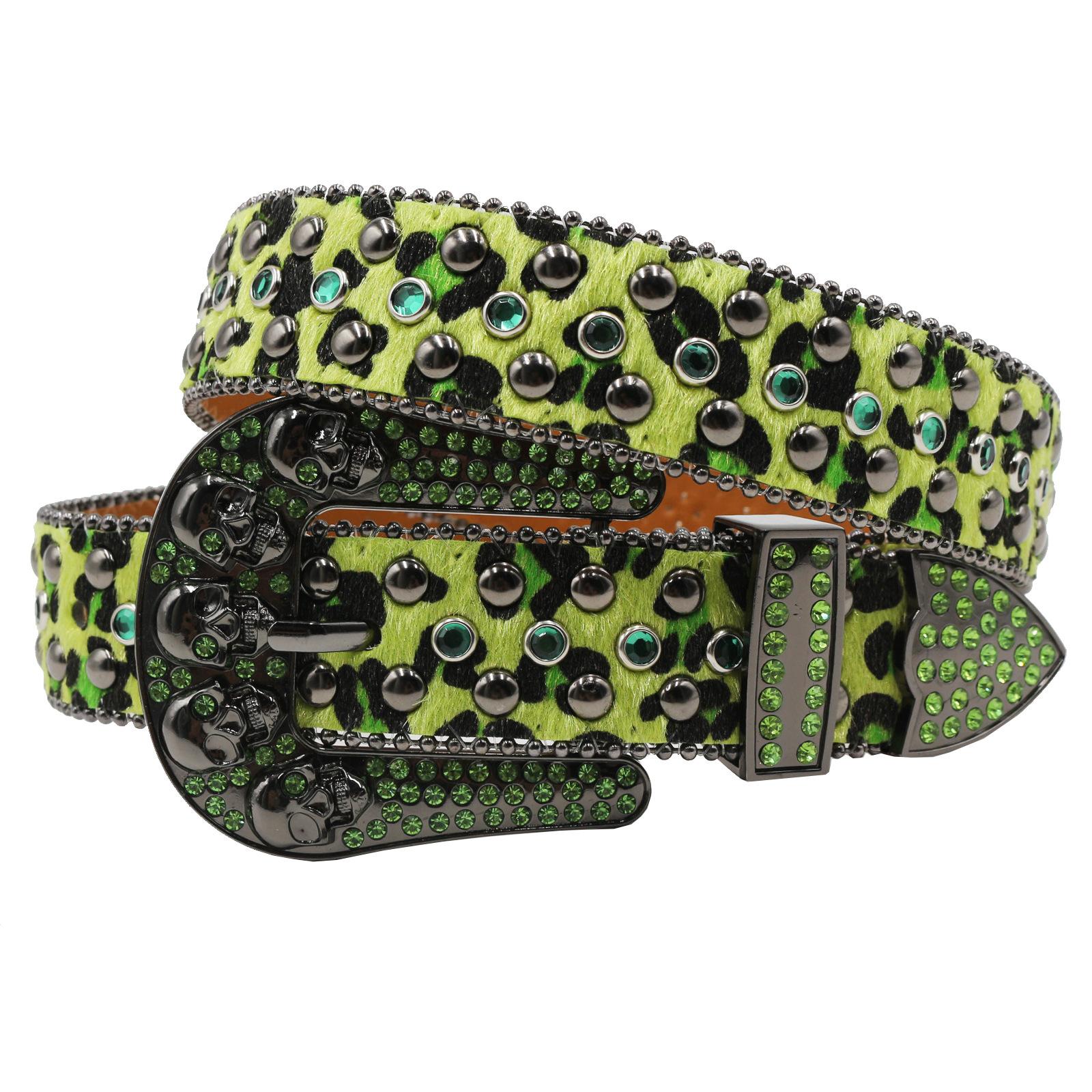 

Панк Европейский и Американский Стиль Бриллиантовый Ремень Череп Хип-хоп Декорация Стразовый Ремень 125cm