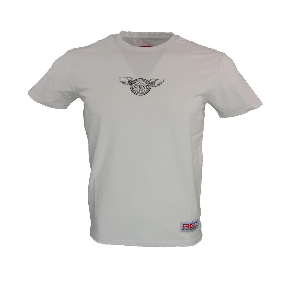 

Белая футболка унисекс CCM Hockey Monochrome Wings для пожилых взрослых