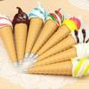2pcs Set Creative Ice Cream Shape Ballpoint Pen Gel Student Stationery Gift School Writing Supplies Kawaii Stationery Random