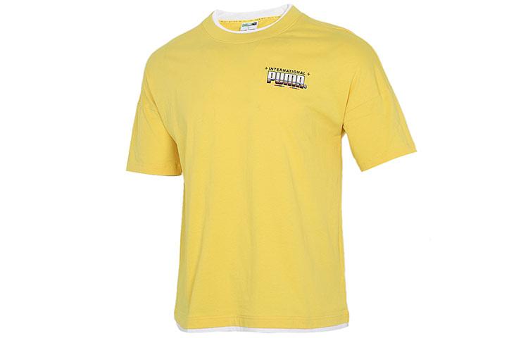 PUMA Drop Shoulder Sleeve T-Shirt Men s Yellow 532257-37 L