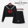 Black Three-Piece JK Uniform Skirt Set: Long-Sleeved Japanese Style Sweet Academy Outfit